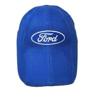 Checkered Flag Sports Ford Blue Baseball Cap OS Fitted Hat Embroidered Oval Logo
